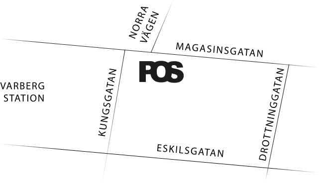 karta som visa var POS trafikskola ligger i Varberg